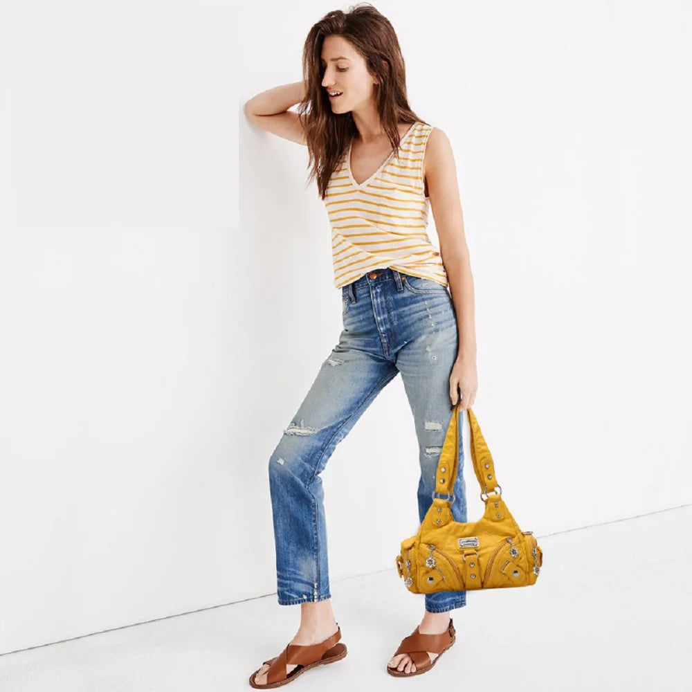 Damen-Handtasche mit Top-Griff und Mehrfachinnenfächern für Alltag und Freizeit Leichtgewichtig