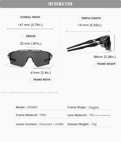 Sonnenbrille Sport TR90 polarisiert 1,2mm Glas Gummisteg winddicht Herren