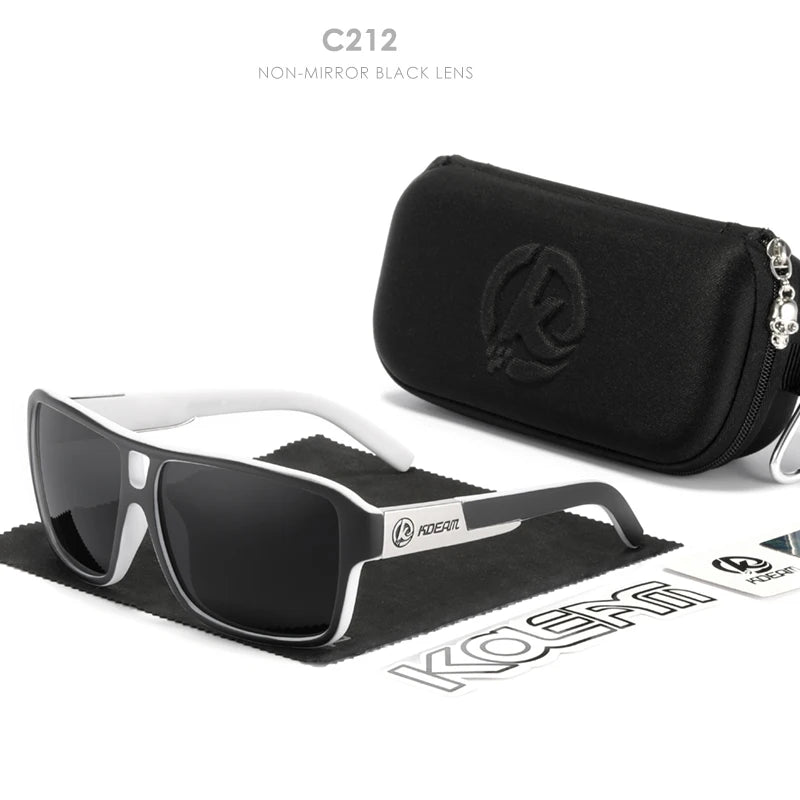 Sonnenbrille quadratisch übergroß polarisiert Blitzspiegel Hartbox Herren