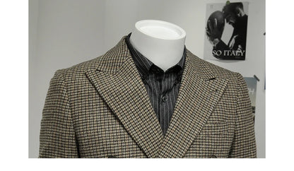 Leinen Herren Anzugset mit Blazer und Hose – ideal für Hochzeit, Sommer und Business in Weiß und Beige