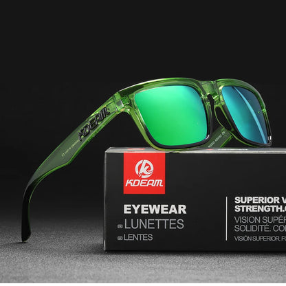 Sonnenbrille quadratisch polarisiert Angeln Lifestyle Spiegel Hartbox Unisex