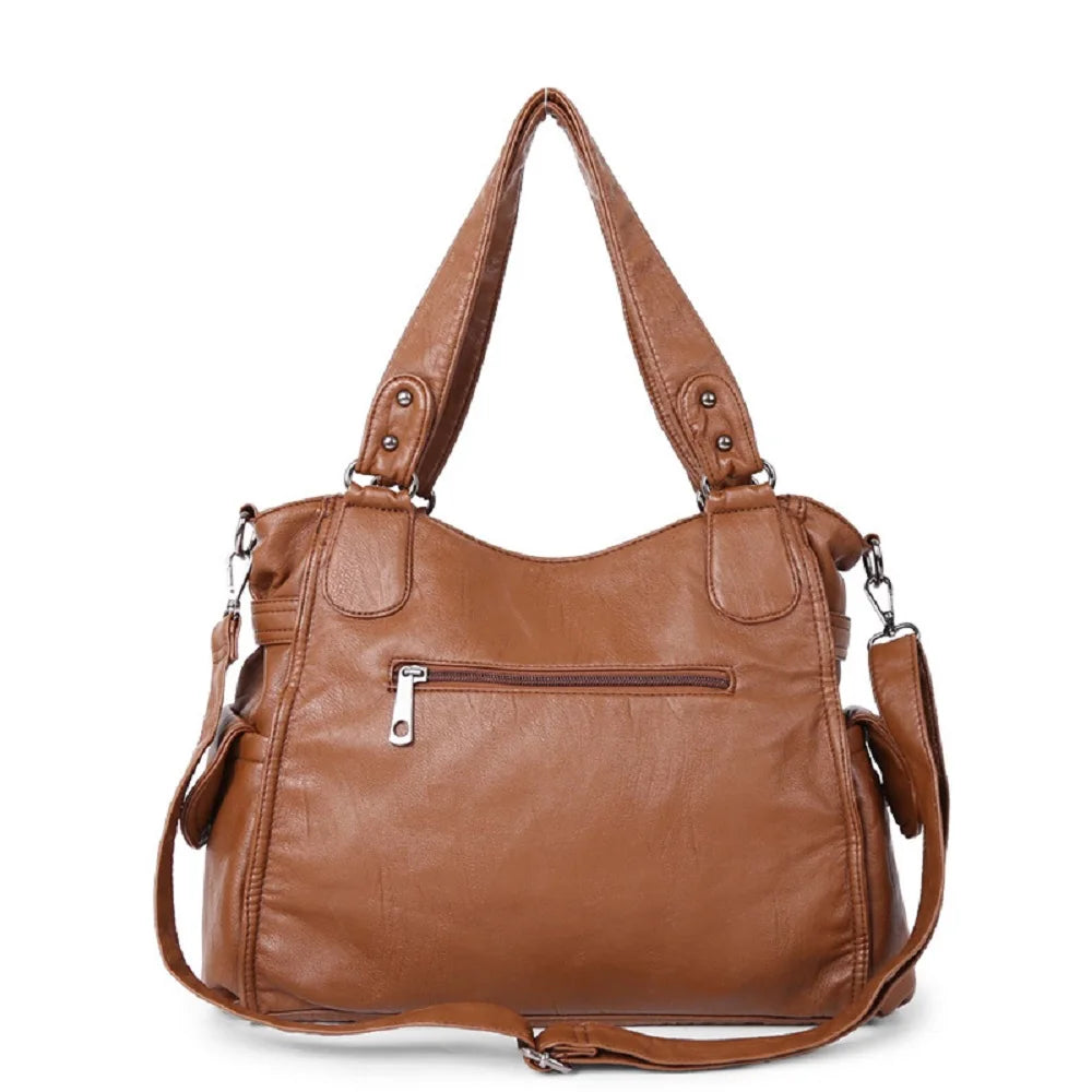 Damen-Handtasche Aus Denim Im Vintage-Look Große Schultertasche Mit Top-Griff Und Tragegurt
