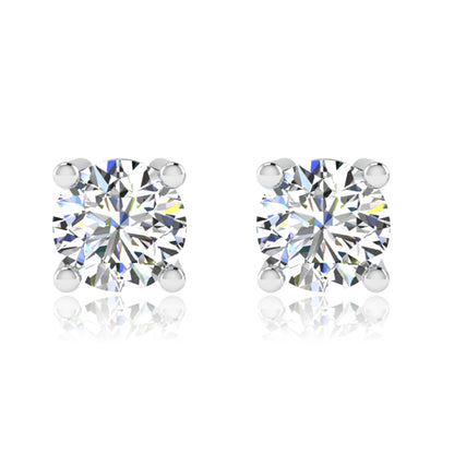Damen-Ohrstecker Moissanit Mit Zertifikat GRA-Zertifiziert Aus 925er Silber In Weißgold-Optik Für Hochzeit Und Alltag