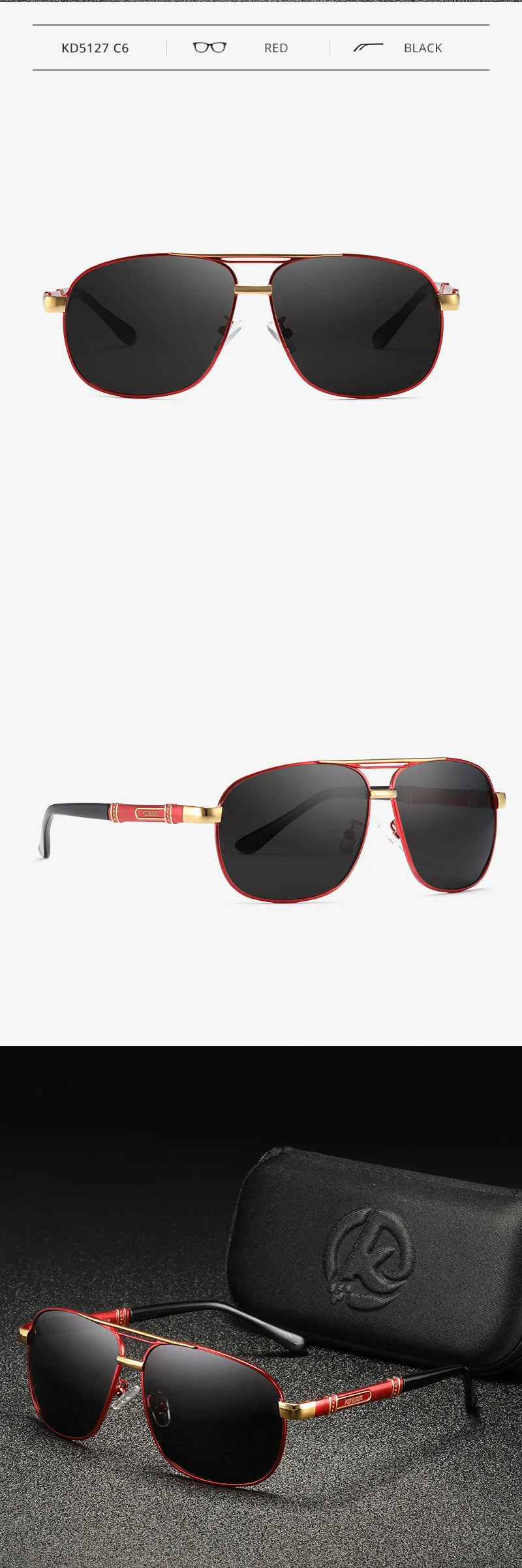Sonnenbrille Al-Mg quadratisch polarisiert Outdoor UV400 Herren Damen