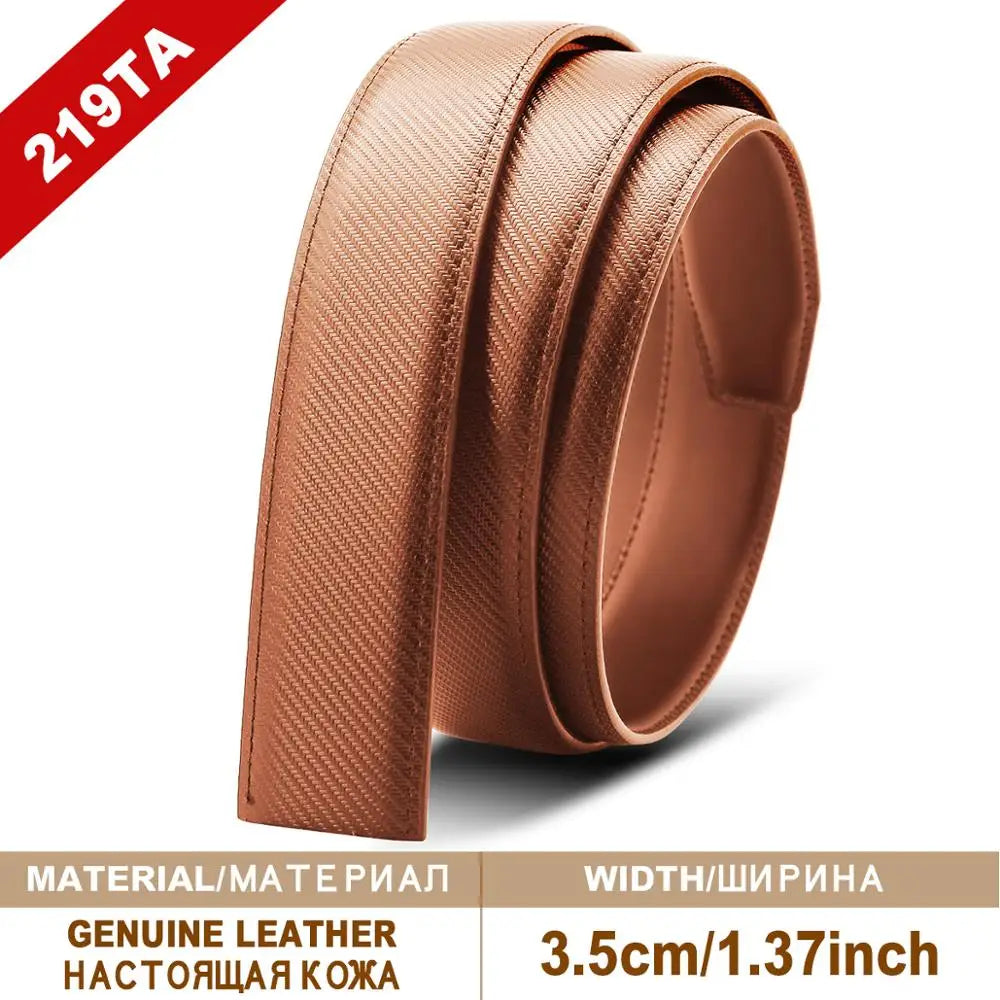 Herren Leder-Gürtelriemen ohne Schnalle 3,5 cm Rindsleder Casual Business