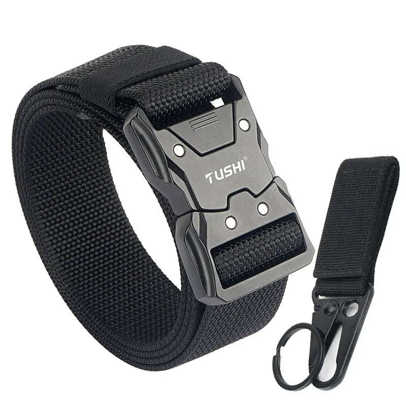 Herren-Taktischer Gürtel aus 1200D Nylon mit Schnellverschluss und robuster Metall-Schnalle, Breite 3,8 cm