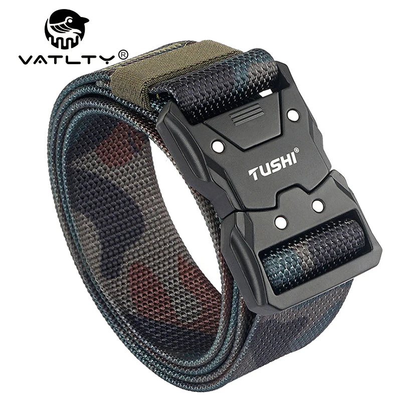 Herren-Taktischer Gürtel aus 1200D Nylon mit Schnellverschluss und robuster Metall-Schnalle, Breite 3,8 cm
