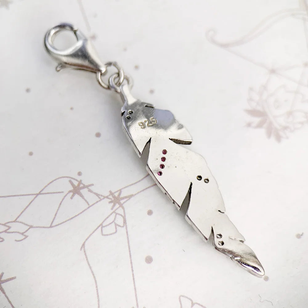 Damen-Charm-Anhänger bunte Federn Sommer aus Sterlingsilber