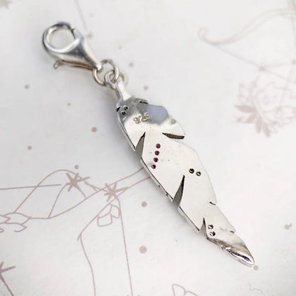 Damen-Charm-Anhänger bunte Federn Sommer aus Sterlingsilber