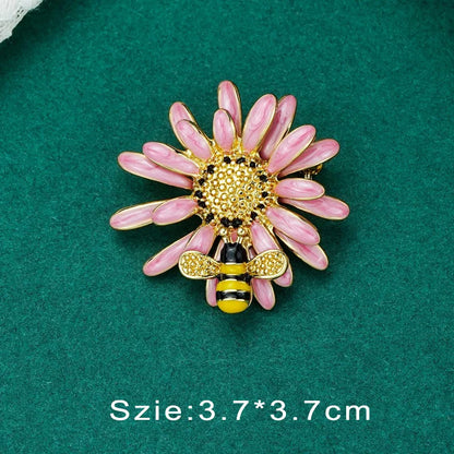 Brosche Blume Barock Vintage Palast Rot Emaille Perle Party Damen