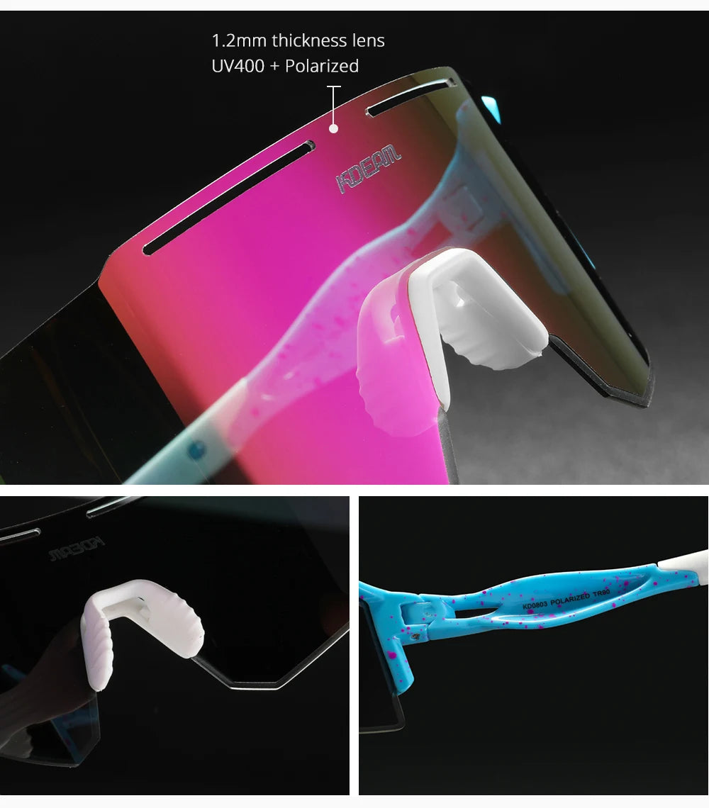 Sonnenbrille Sport TR90 polarisiert 1,2mm Glas Gummisteg winddicht Herren