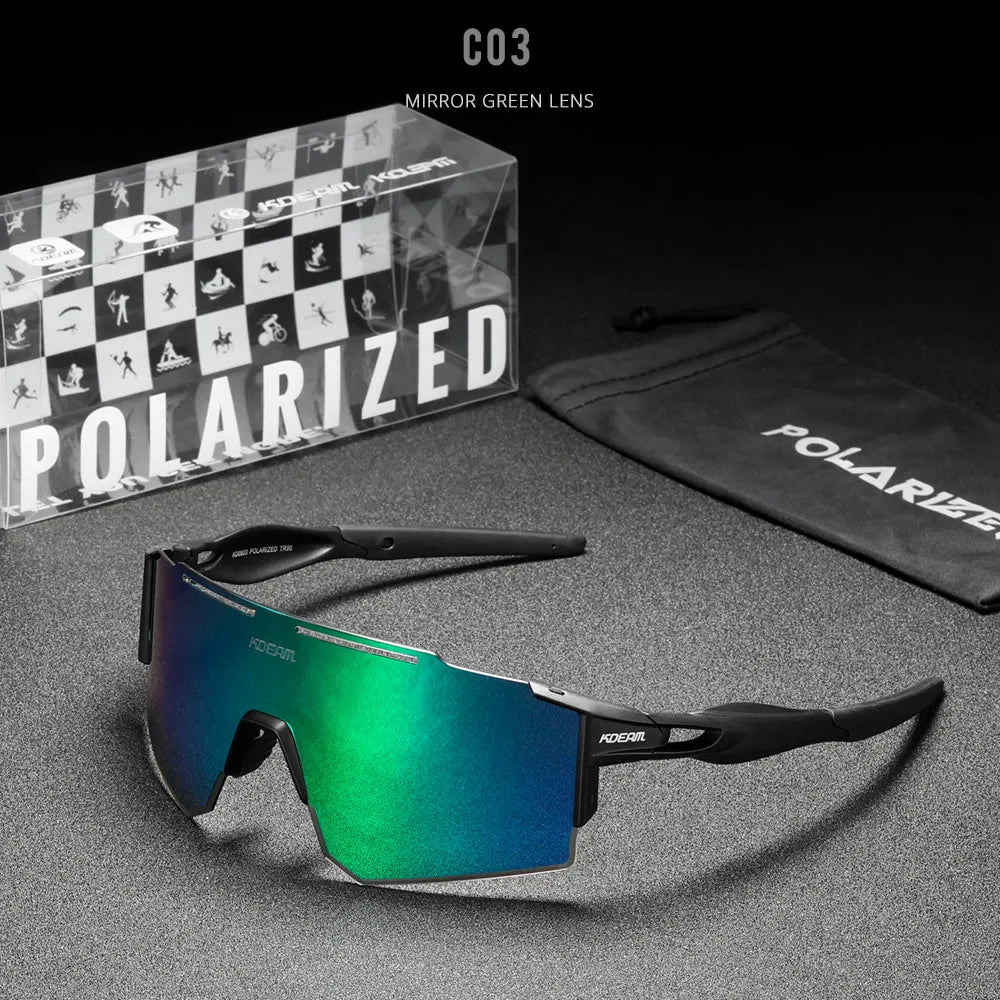 Sonnenbrille Sport TR90 polarisiert 1,2mm Glas Gummisteg winddicht Herren