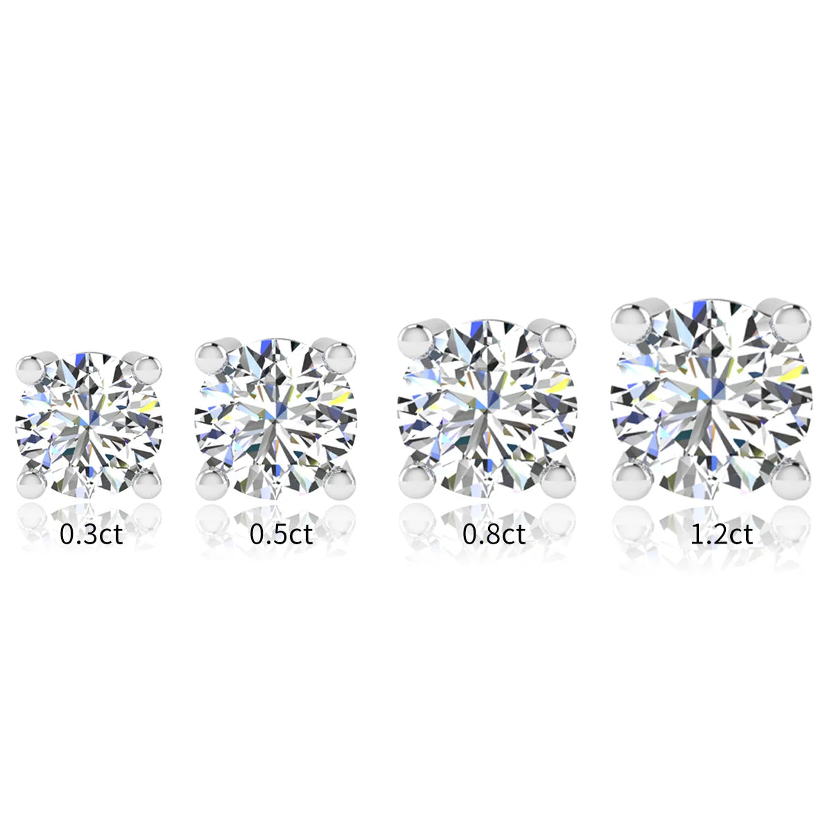 Damen-Ohrstecker Moissanit Mit Zertifikat GRA-Zertifiziert Aus 925er Silber In Weißgold-Optik Für Hochzeit Und Alltag
