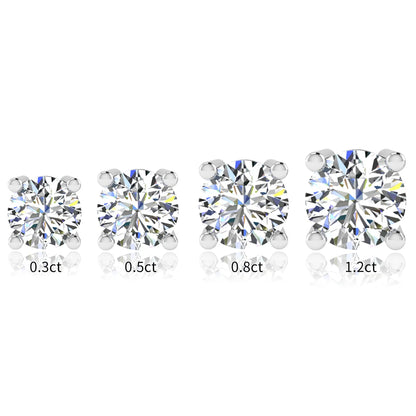 Damen-Ohrstecker Moissanit Mit Zertifikat GRA-Zertifiziert Aus 925er Silber In Weißgold-Optik Für Hochzeit Und Alltag