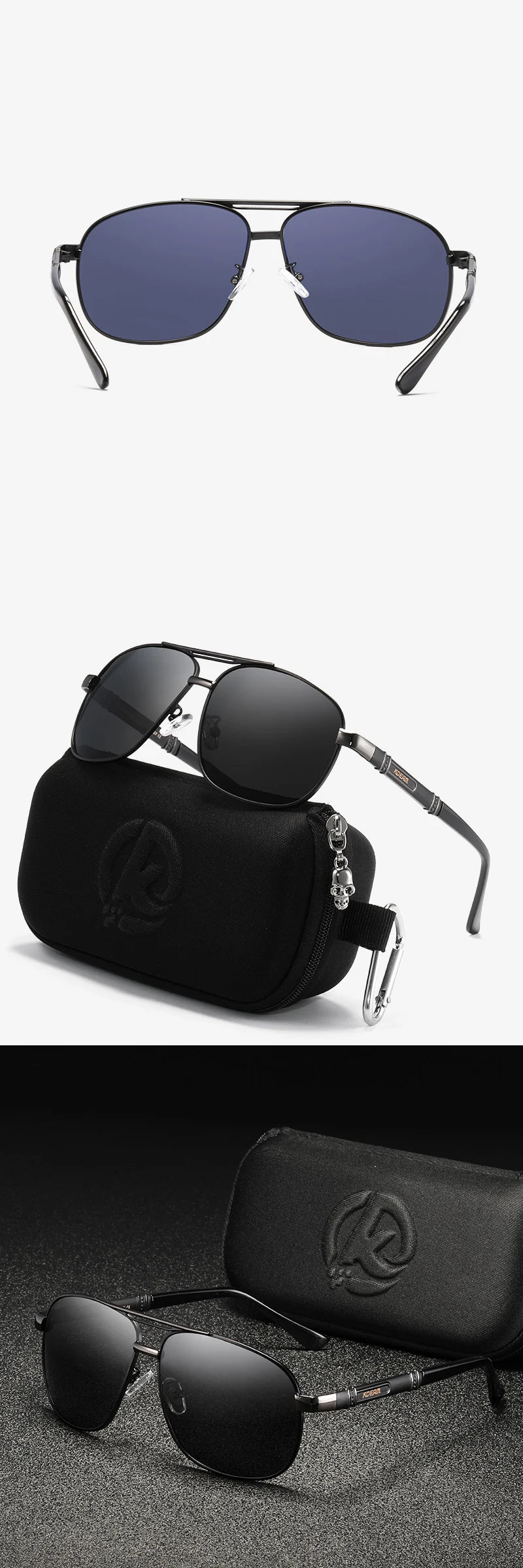 Sonnenbrille Al-Mg quadratisch polarisiert Outdoor UV400 Herren Damen