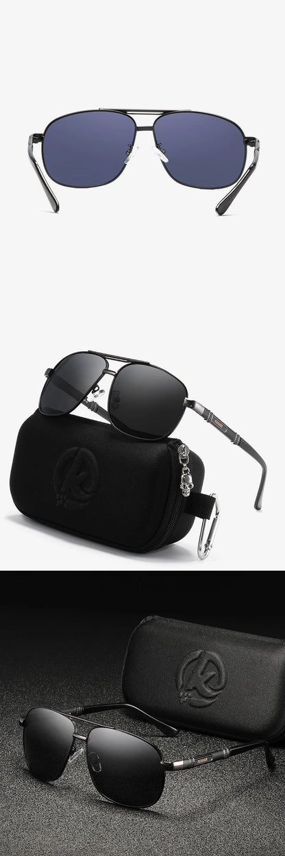 Sonnenbrille Al-Mg quadratisch polarisiert Outdoor UV400 Herren Damen