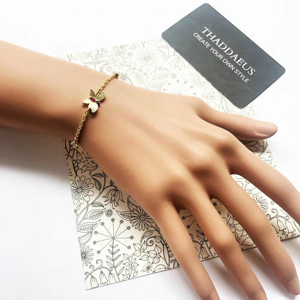 Damen-Armband Schmetterling Gold romantisch aus Sterlingsilber