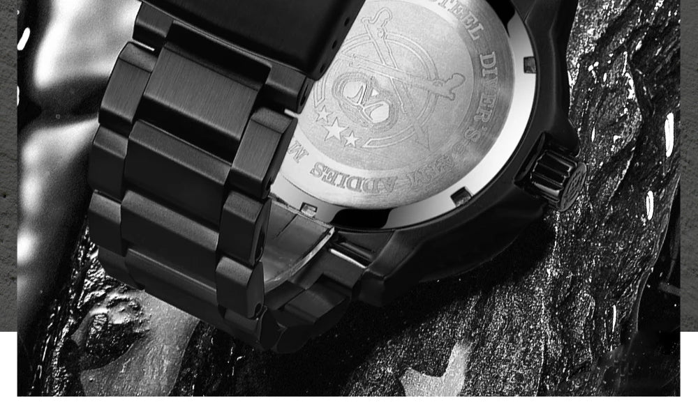 Herren-Sportquarzuhr mit Leuchtzeigern und Nylonarmband
