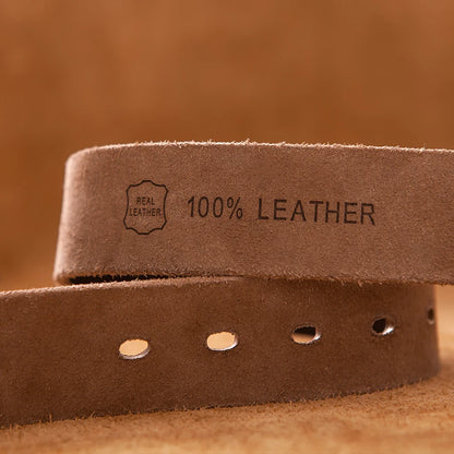 Herren Breiter Echtleder-Gürtel 4 cm Legierungs-Schnalle Rindsleder Luxus Casual