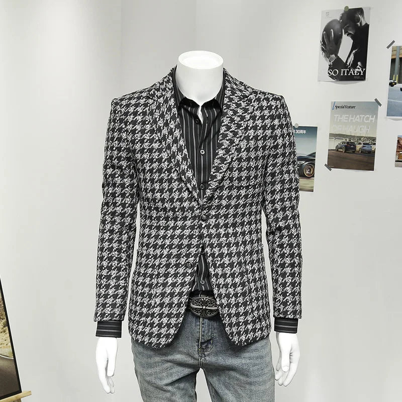 Leichter Herren-Anzug aus Baumwolle und Leinen mit Blazer und Hose – ideal für Sommerhochzeiten und Businessanlässe in Beige, Größe 3XL