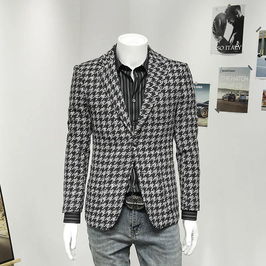 Leichter Herren-Anzug aus Baumwolle und Leinen mit Blazer und Hose – ideal für Sommerhochzeiten und Businessanlässe in Beige, Größe 3XL