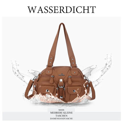 Damen-Schultertasche aus PU-Leder in kompakter Bauweise mit Angenehmer Haptik und Mehrfachfächern