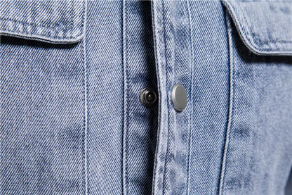 Herren Denim Shirts aus 100% Baumwolle mit Doppel Taschen für den Herbst