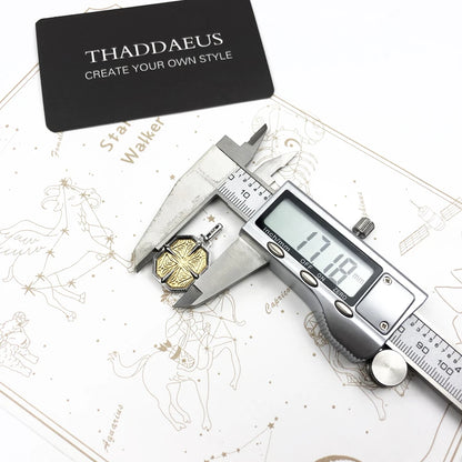Damen-Charm-Anhänger Kompass golden Lebensweg II aus Sterlingsilber