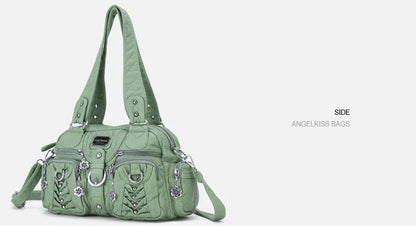 Damen-Satchel-Handtasche Aus PU-Leder Mit Top-Handle Und Mehrfachen Taschen Für Vielseitige Aufbewahrung