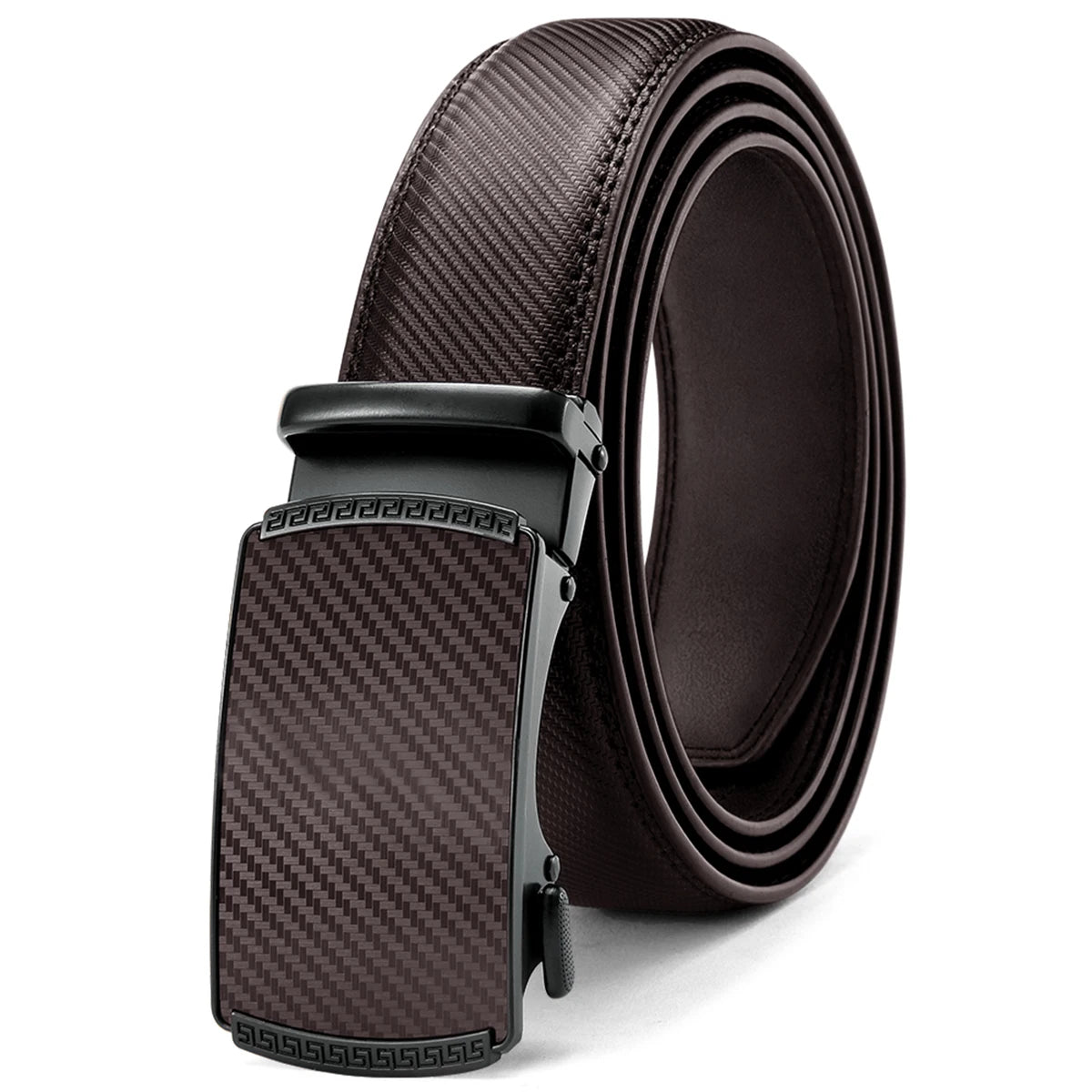 Herren Echtleder-Gürtel 3,4 cm Automatik-Schnalle Business Leisure Rindsleder