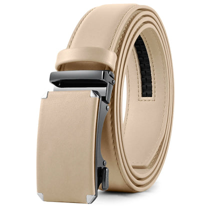 Herren Echtleder-Gürtel 3,4 cm Automatik-Schnalle Business Leisure Rindsleder