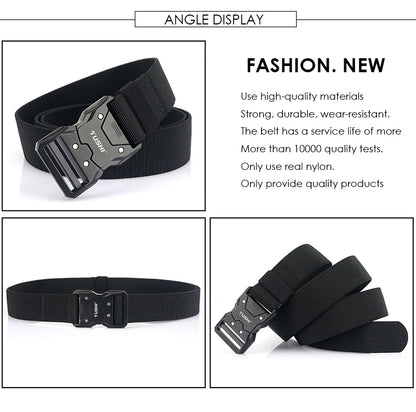 Unisex-Gürtel Aus Elastischem Nylon Mit Metall-Schnalle Und Schnellverschluss, Universell Verstellbar