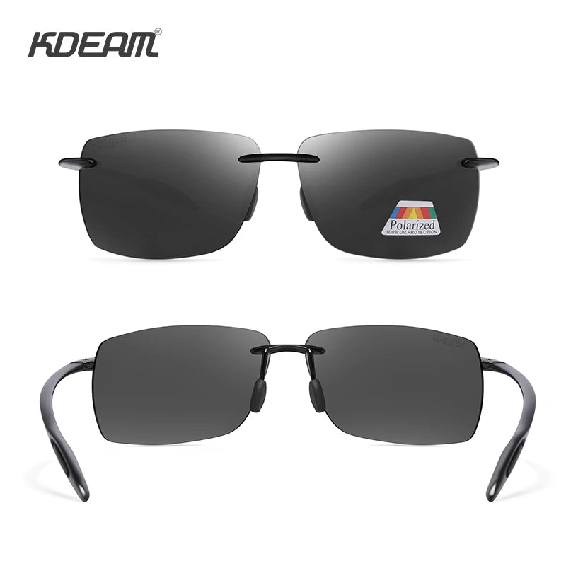 Sonnenbrille randlos rechteckig polarisiert TR90 UV400 ultraleicht Sport