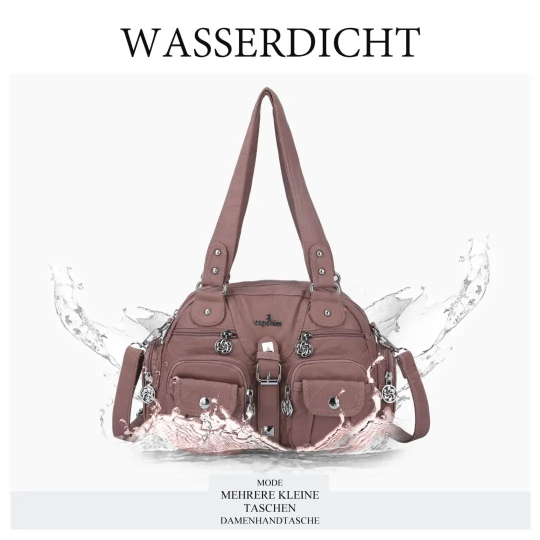 Damen-Schultertasche aus PU-Leder in kompakter Bauweise mit Angenehmer Haptik und Mehrfachfächern