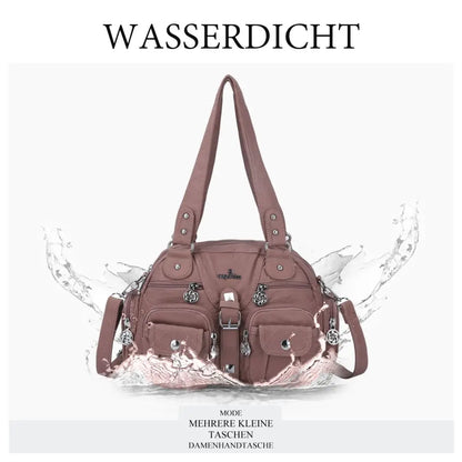 Damen-Schultertasche aus PU-Leder in kompakter Bauweise mit Angenehmer Haptik und Mehrfachfächern