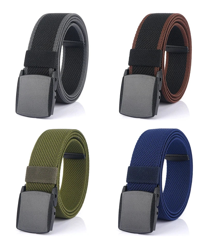 Unisex-Gürtel aus Nylon mit Elastischem Stretchband und Metallfreiem Schnellverschluss Gestreift