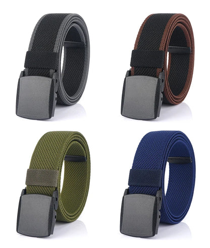 Unisex-Gürtel aus Nylon mit Elastischem Stretchband und Metallfreiem Schnellverschluss Gestreift