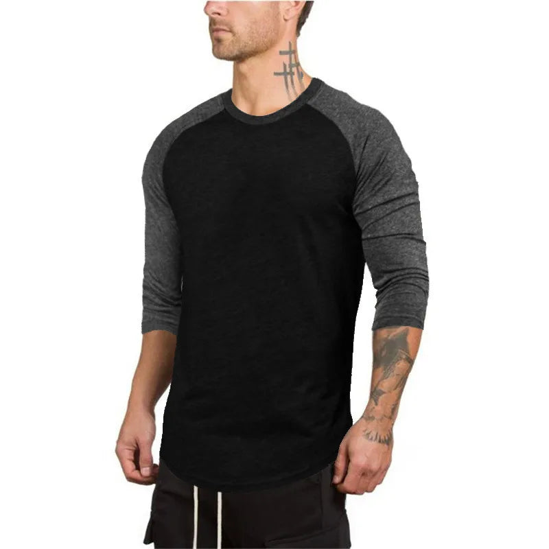 Männer T-Shirt aus reiner Baumwolle mit Slim Fit und sieben-Punkt Hülsen