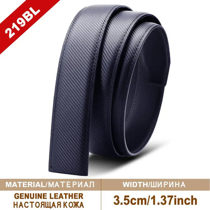 Herren Leder-Gürtelriemen ohne Schnalle 3,5 cm Rindsleder Casual Business
