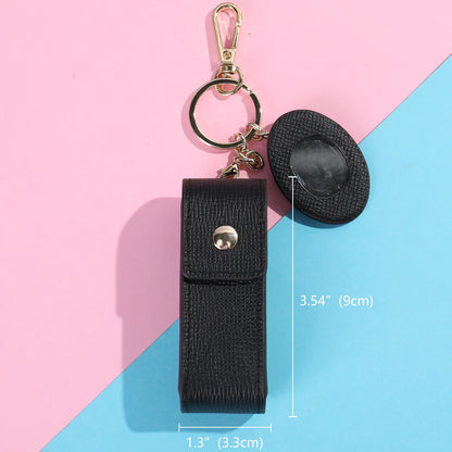 Damen-Kosmetiktasche Aus Echtem Leder Mit Spiegel Kompakt Und Luxuriös Im Mini-Format