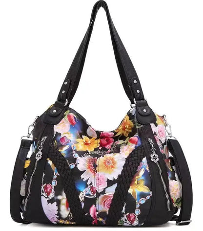 Damen-Umhängetasche Aus PU Mit Mehrfach-Innenfächern Und Reißverschluss Im Vintage Stil
