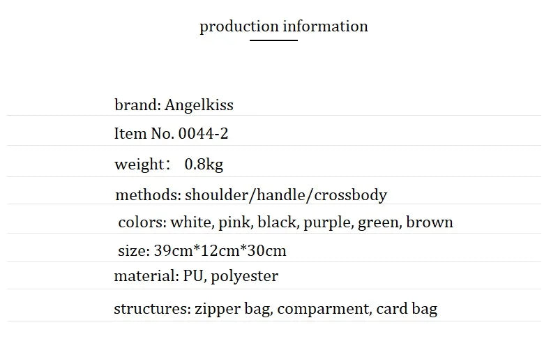 Damen-Handtasche aus PU-Leder mit Mehrfachfächern und Reißverschluss und verstellbarem Schultergurt