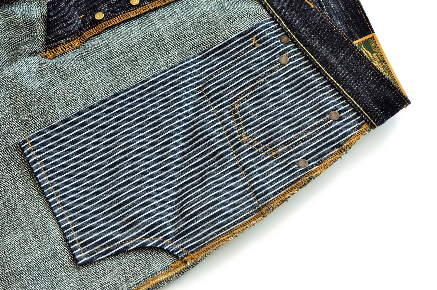 Herren Jeans im Vintage-Stil aus Selvedge Raw Denim mit Silber-überzogenen Knöpfen