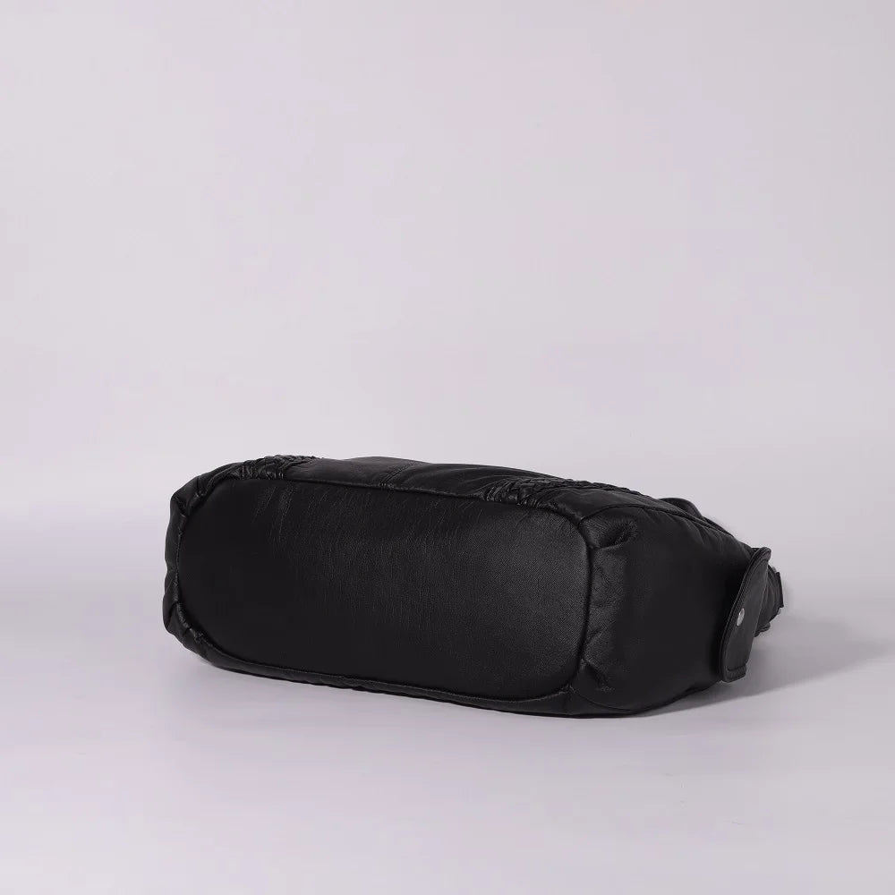 Damen-Schultertasche Aus PU-Leder Mit Reißverschluss Und Innenfächern Großes Stauraumvolumen
