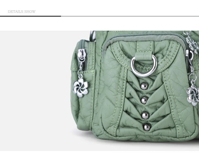 Damen-Satchel-Handtasche aus PU-Leder mit Reißverschluss und viel Stauraum für Alltag und Freizeit