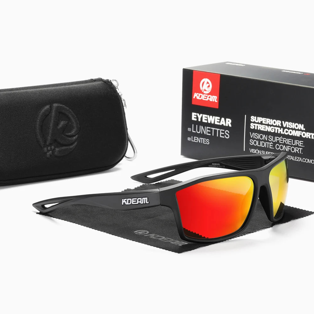 Sonnenbrille quadratisch polarisiert 65mm Outdoor Angeln Sport Herren