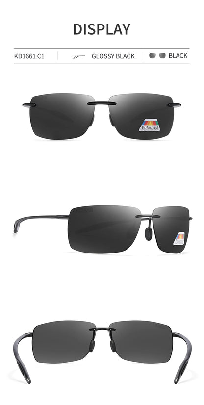 Sonnenbrille randlos rechteckig polarisiert TR90 UV400 ultraleicht Sport