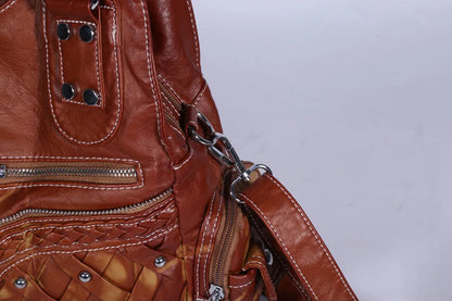 Damen-Schultertasche großes Fassungsvermögen Innenfächer Reißverschluss Alltagstauglich