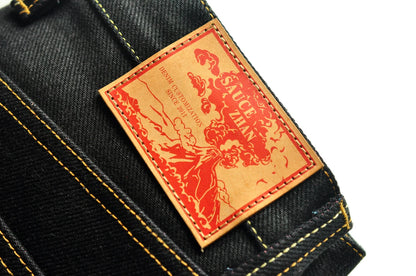Herren Jeans aus Selvedge Denim mit doppelseitiger Färbung und gerader Passform