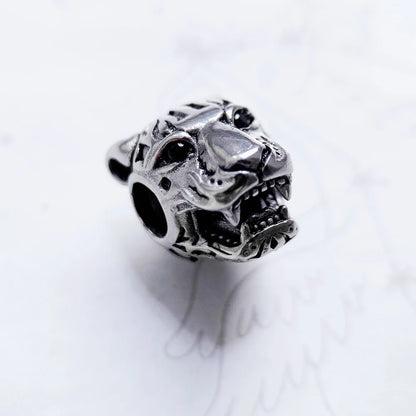 Tigerkopf-Charm aus 925 Sterlingsilber mit detaillierter Prägung